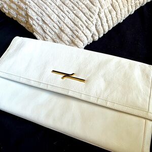 Vintage White leather flip purse